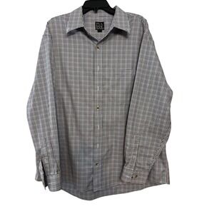 Jos A‎ Bank Traveler's Collection XL Mens Long Sleeve Button Down Shirt Gingham